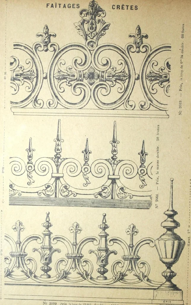 An illustration from Fabrique d'ornements en zinc : cuivre, plomb, tole, pour le batiment : execution d'apres dessins, 1910, leaf 83