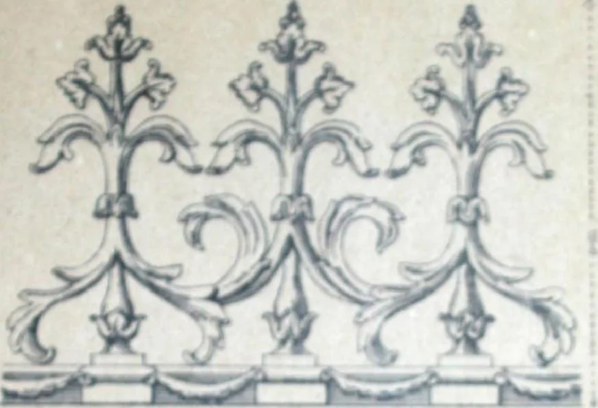 An illustration from Fabrique d'ornements en zinc : cuivre, plomb, tole, pour le batiment : execution d'apres dessins, 1910, leaf 84