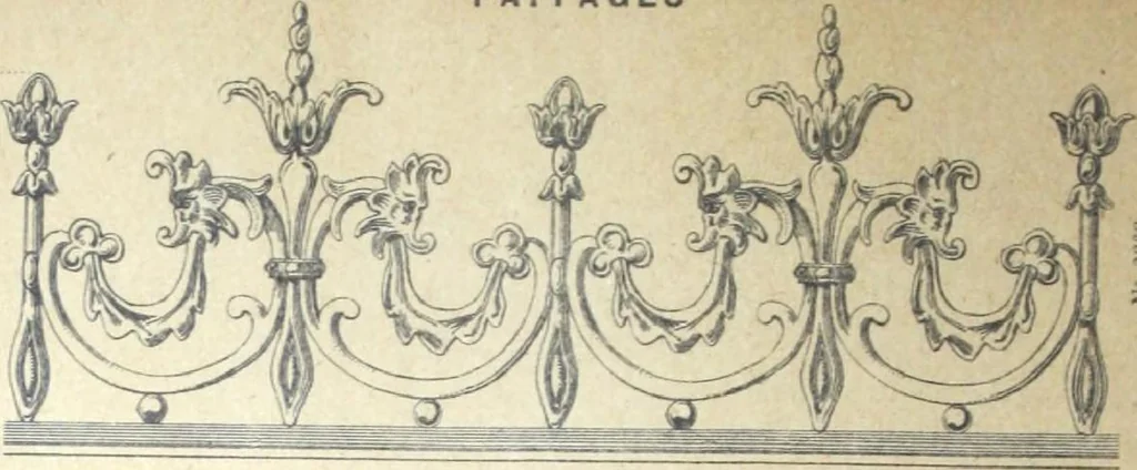 An illustration from Fabrique d'ornements en zinc : cuivre, plomb, tole, pour le batiment : execution d'apres dessins, 1910, leaf 87