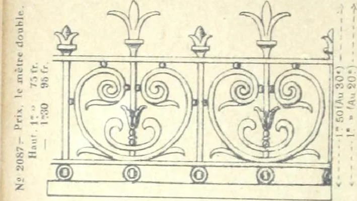 An illustration from Fabrique d'ornements en zinc : cuivre, plomb, tole, pour le batiment : execution d'apres dessins, 1910, leaf 87