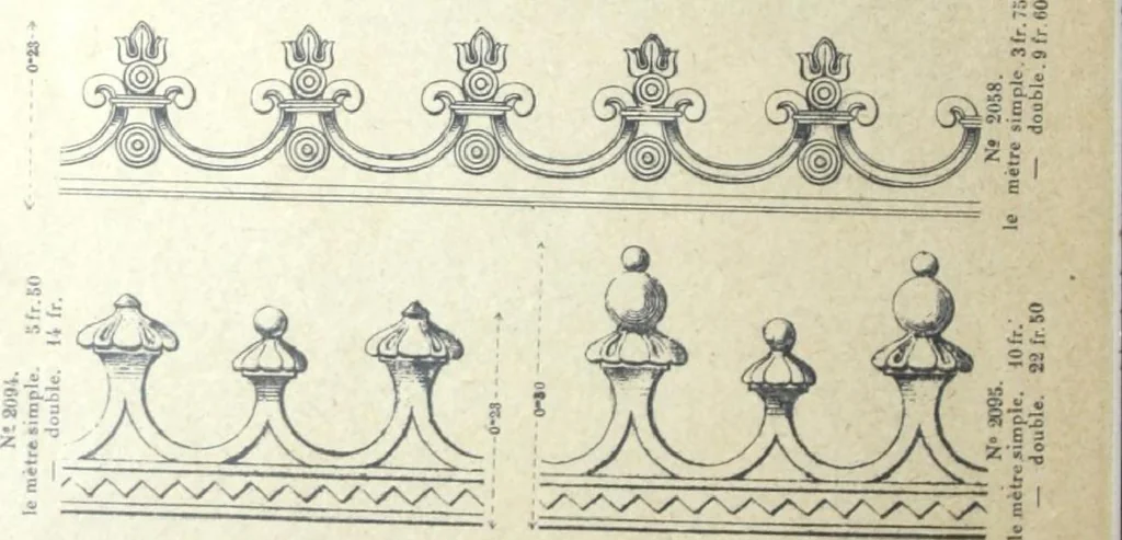 An illustration from Fabrique d'ornements en zinc : cuivre, plomb, tole, pour le batiment : execution d'apres dessins, 1910, leaf 89