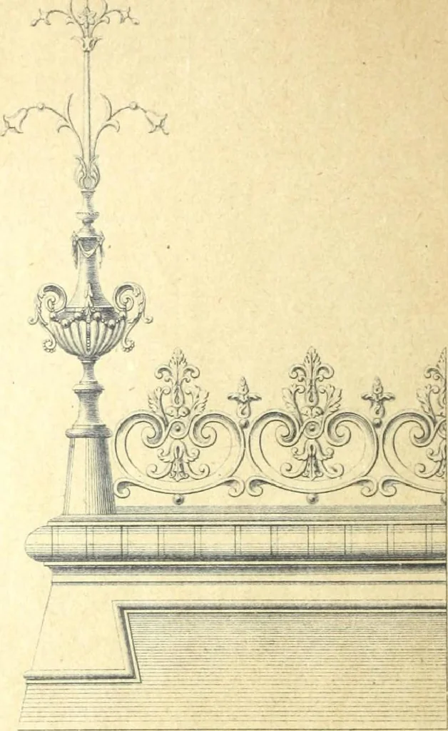 An illustration from Fabrique d'ornements en zinc : cuivre, plomb, tole, pour le batiment : execution d'apres dessins, 1910, leaf 9