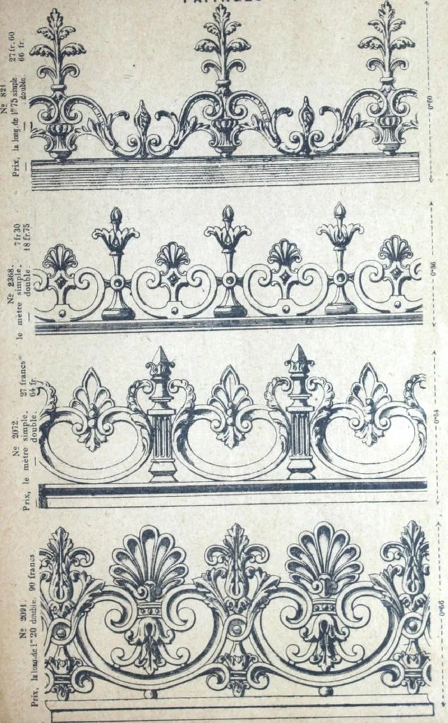 An illustration from Fabrique d'ornements en zinc : cuivre, plomb, tole, pour le batiment : execution d'apres dessins, 1910, leaf 90