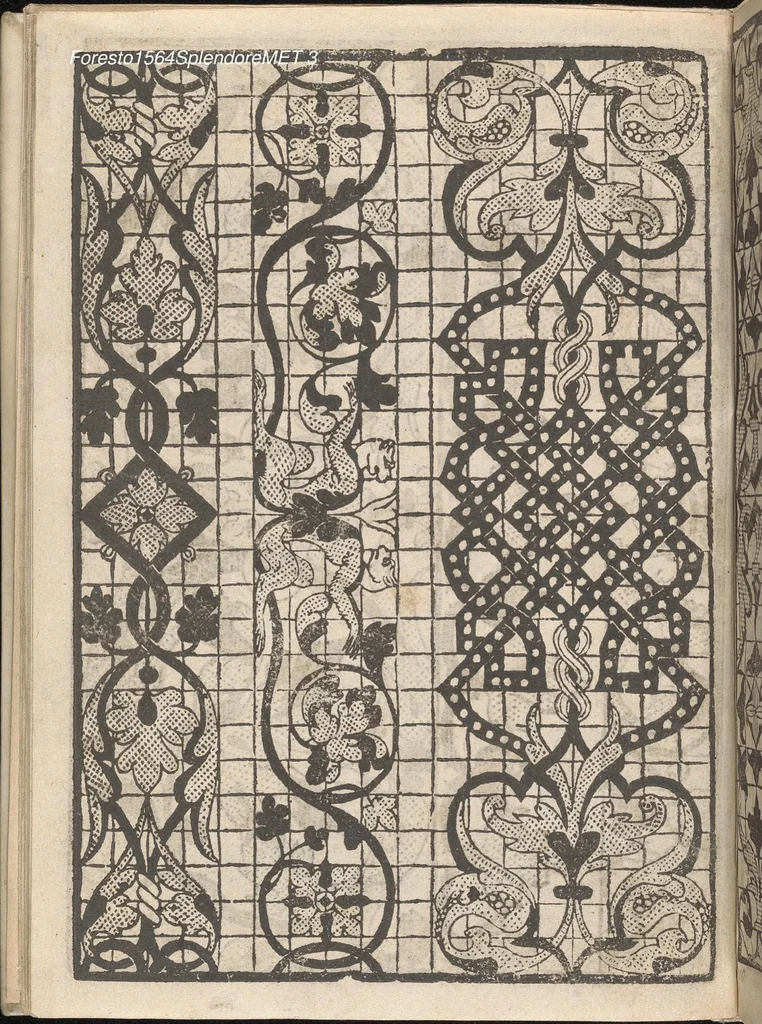 An illustration from Splendore delle virtuose giouani doue si contengono molte,varie mostre fogliami. Cioe punti in aere, et punti tagliati, bellissimi,..., 1564, leaf 2
