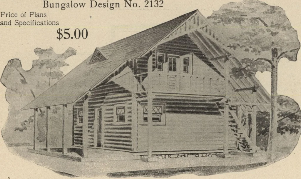 An illustration from Modern house building: perspective views and floor plans of fifty low and medium priced houses, 1905, leaf 115