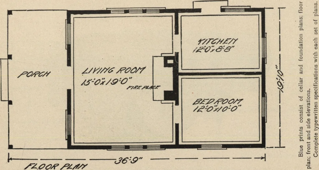 An illustration from Modern house building: perspective views and floor plans of fifty low and medium priced houses, 1905, leaf 118