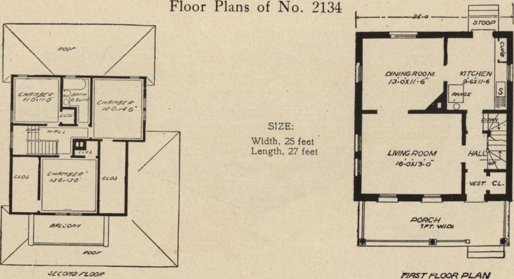 An illustration from Modern house building: perspective views and floor plans of fifty low and medium priced houses, 1905, leaf 120