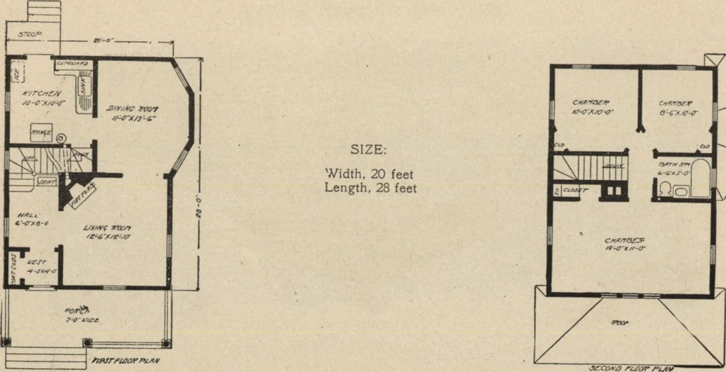 An illustration from Modern house building: perspective views and floor plans of fifty low and medium priced houses, 1905, leaf 122