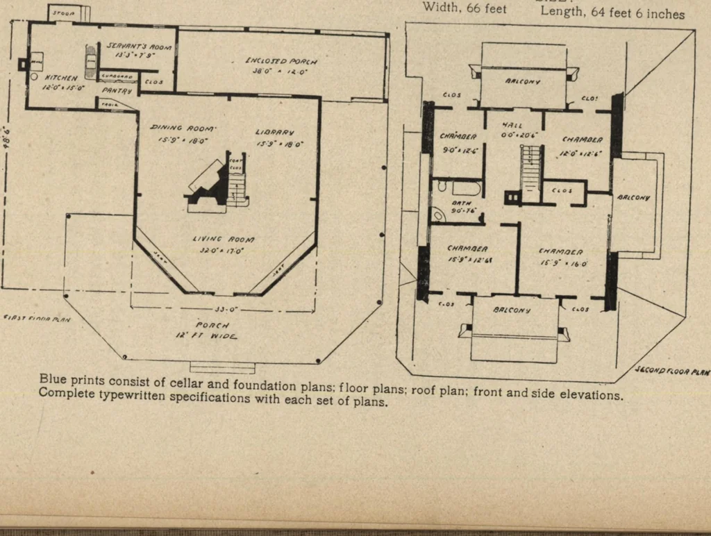 An illustration from Modern house building: perspective views and floor plans of fifty low and medium priced houses, 1905, leaf 132