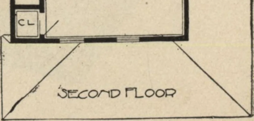 An illustration from Modern house building: perspective views and floor plans of fifty low and medium priced houses, 1905, leaf 32
