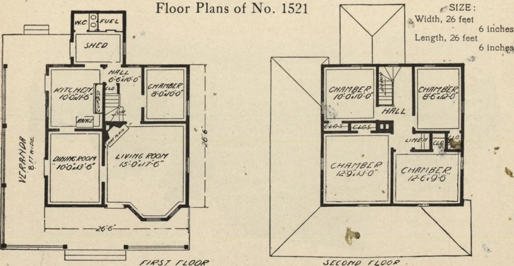 An illustration from Modern house building: perspective views and floor plans of fifty low and medium priced houses, 1905, leaf 72