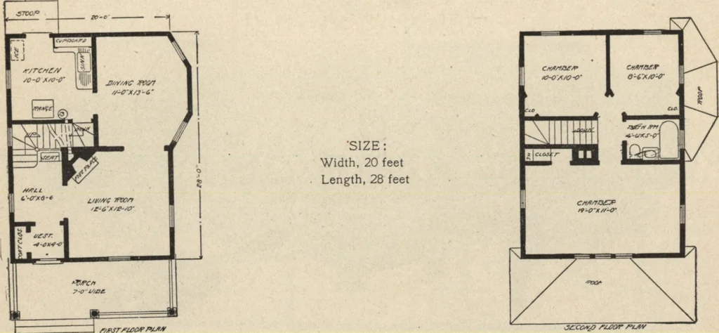 An illustration from Modern house building: perspective views and floor plans of fifty low and medium priced houses, 1905, leaf 80