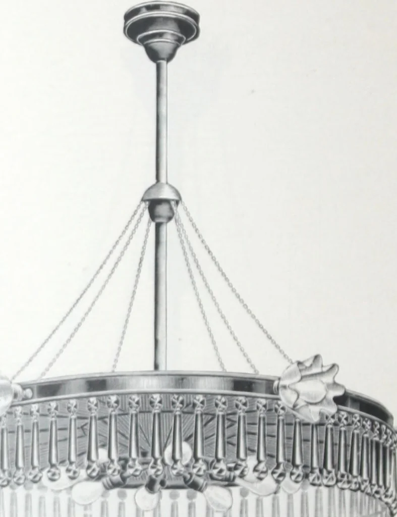 An illustration from Frink's patent reflectors for electric and combination fixtures : for lighting churches, halls, banks ..., 1898, leaf 29