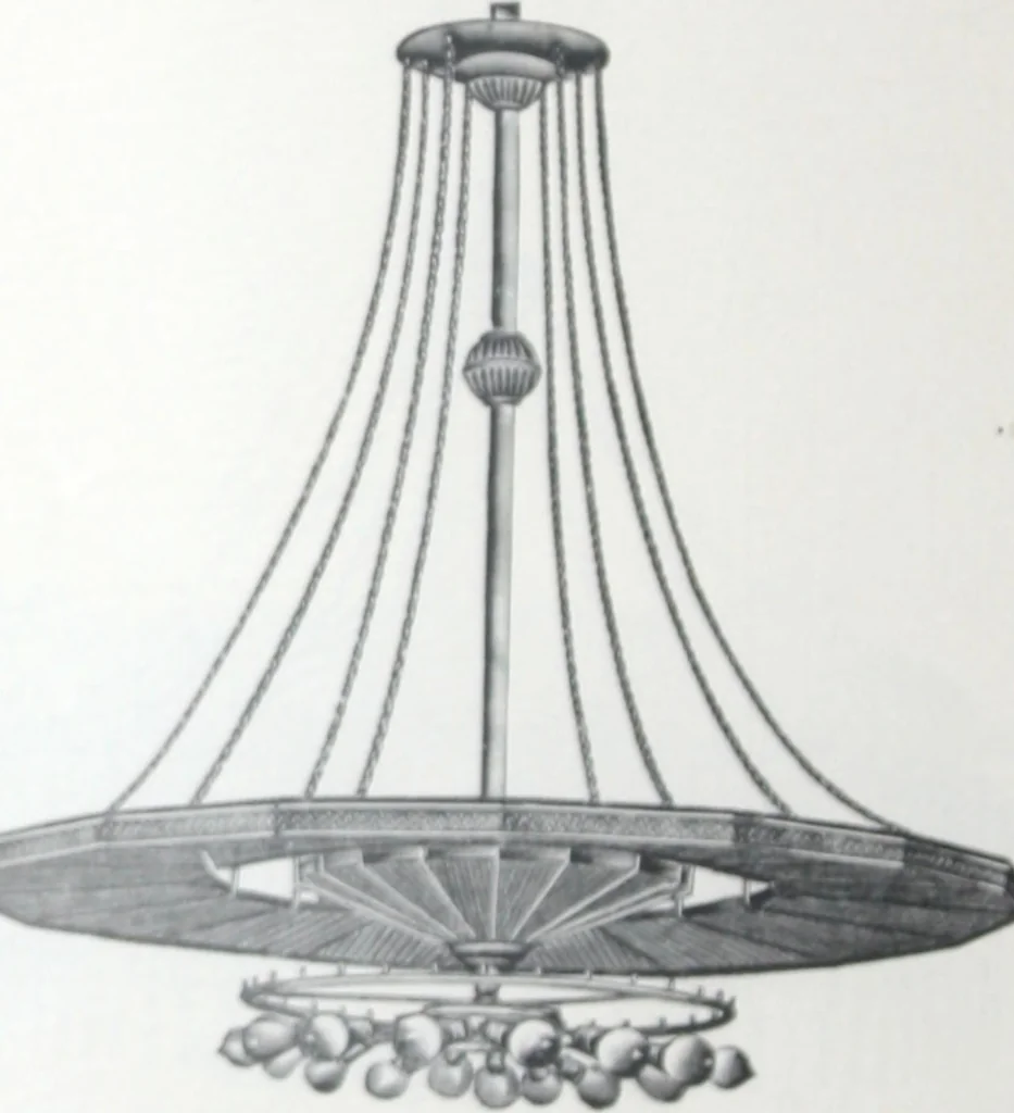 An illustration from Frink's patent reflectors for electric and combination fixtures : for lighting churches, halls, banks ..., 1898, leaf 31
