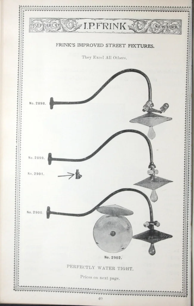 An illustration from Frink's patent reflectors for electric and combination fixtures : for lighting churches, halls, banks ..., 1898, leaf 41