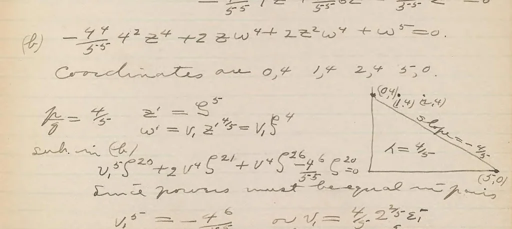 An illustration from Function theory : lecture notes, Cornell University / 1904, 1904, leaf 57