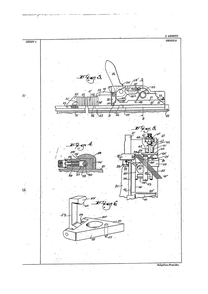 An illustration from GB Patent 217,638 Improvements in Machine Vices, 1924, leaf 6