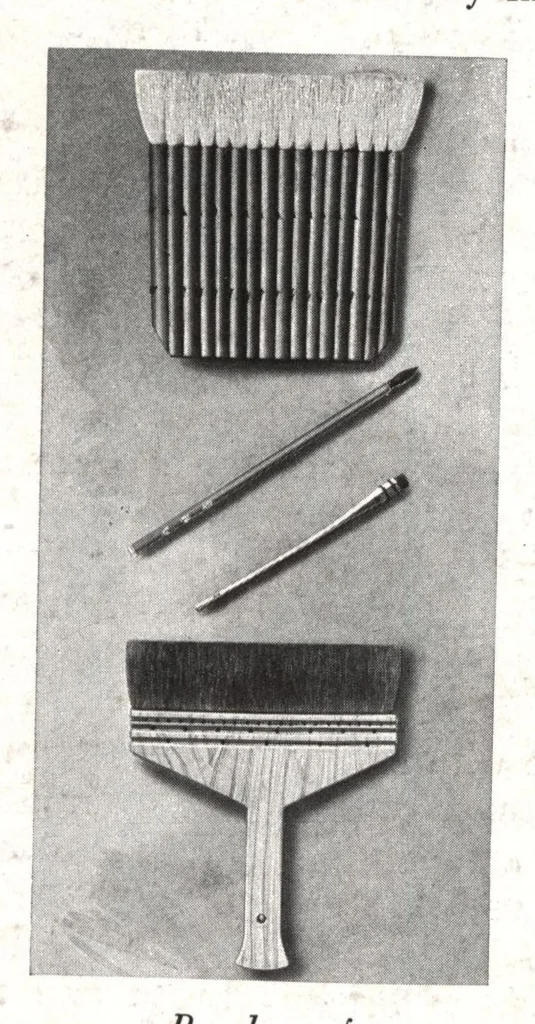 An illustration from Glass, paints, varnishes and brushes: their history, manufacture, and use, 1923, leaf 374