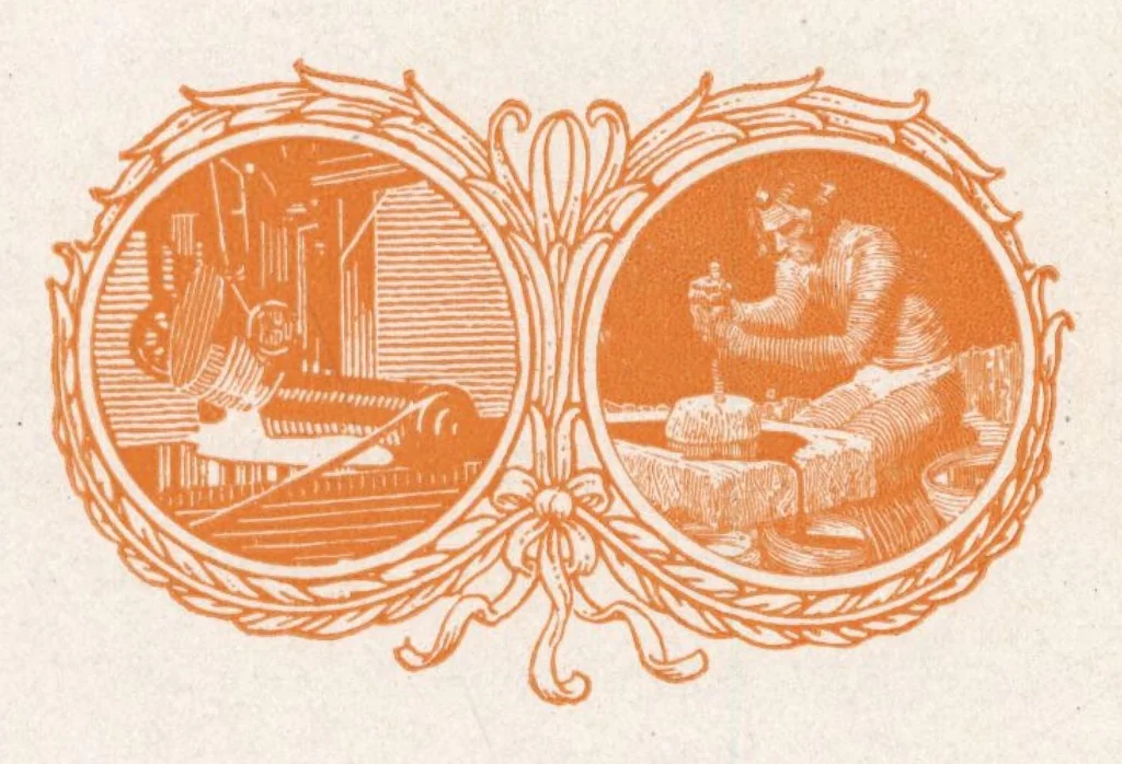An illustration from Glass, paints, varnishes and brushes: their history, manufacture, and use, 1923, leaf 8