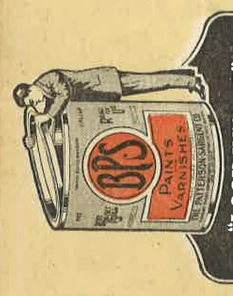 An illustration from Glosfast - An Enamel That Dries in 4 Hours, 1930, leaf 0
