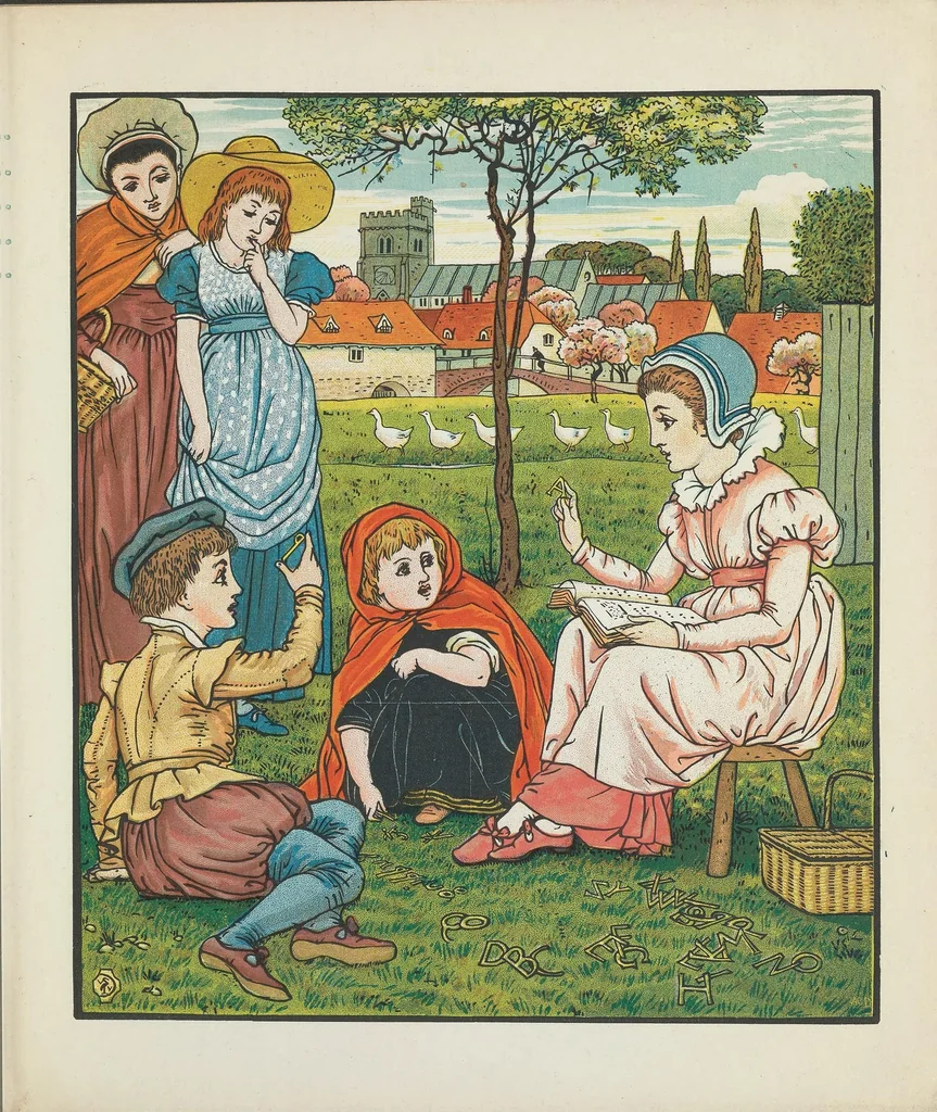 An illustration from Goody Two Shoes, 1874, leaf 7