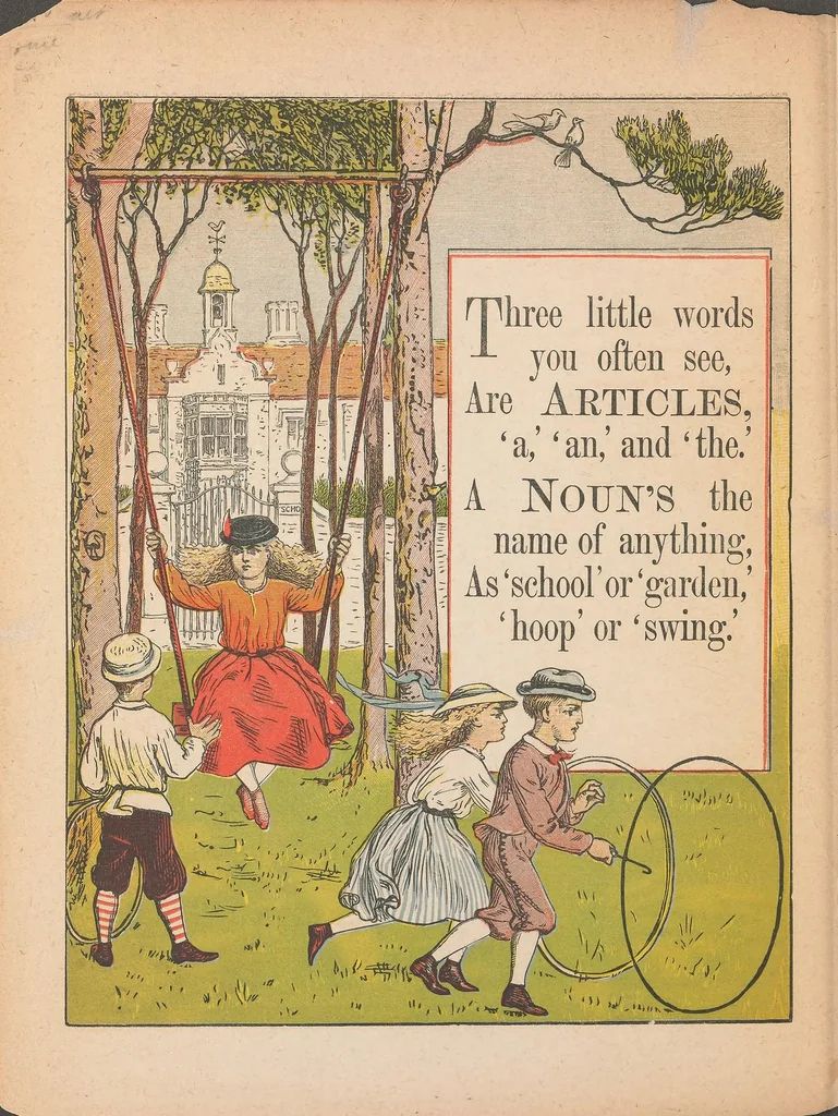 An illustration from Grammar in rhyme, 1868, leaf 2