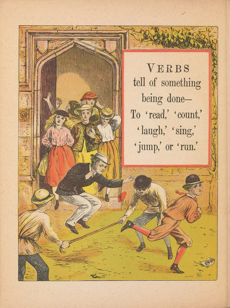 An illustration from Grammar in rhyme, 1868, leaf 8