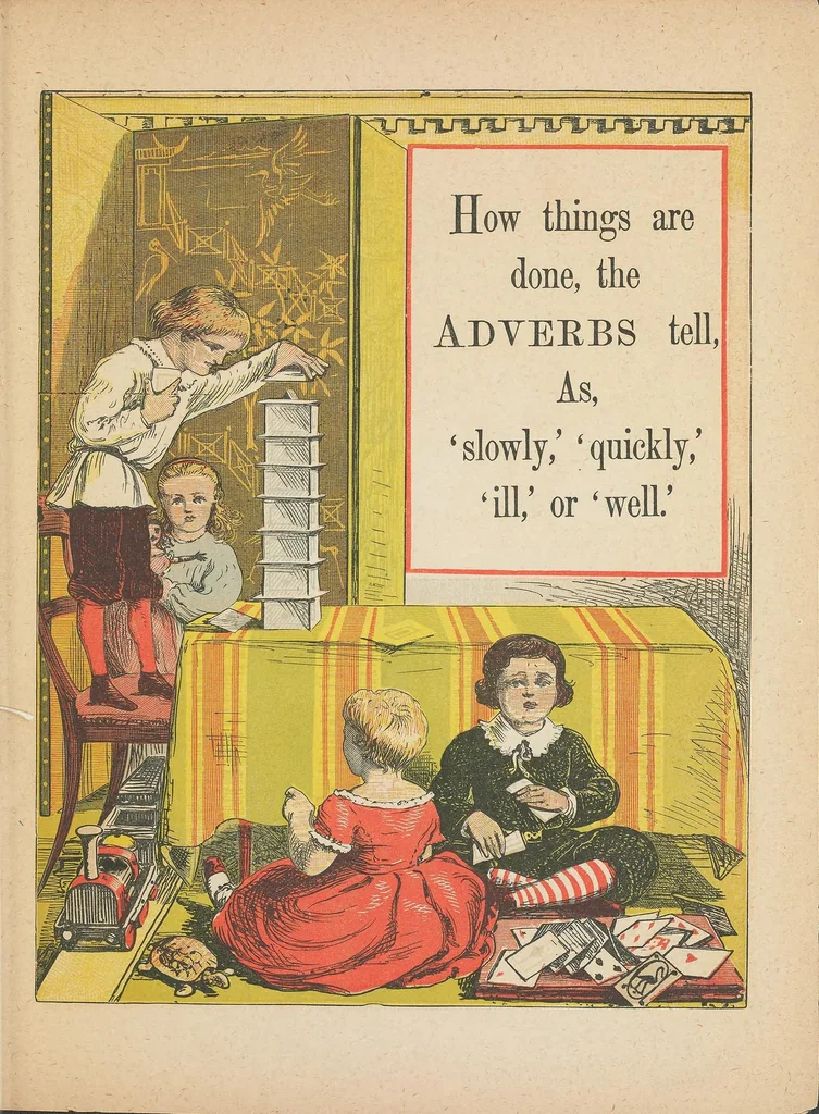An illustration from Grammar in rhyme, 1868, leaf 9
