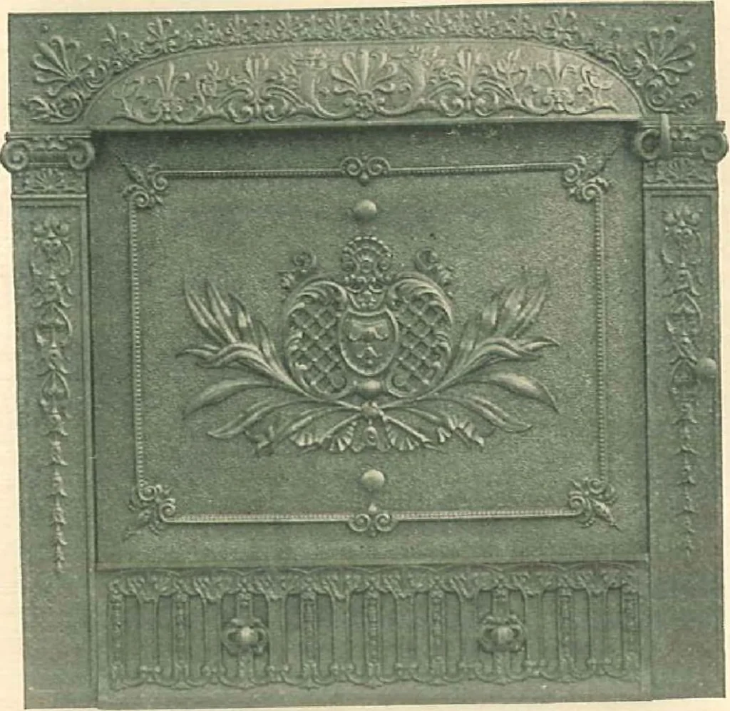 An illustration from Grates and fireplace fixtures in iron and brass, 1907, leaf 11