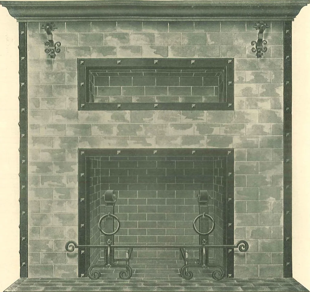 An illustration from Grates and fireplace fixtures in iron and brass, 1907, leaf 13