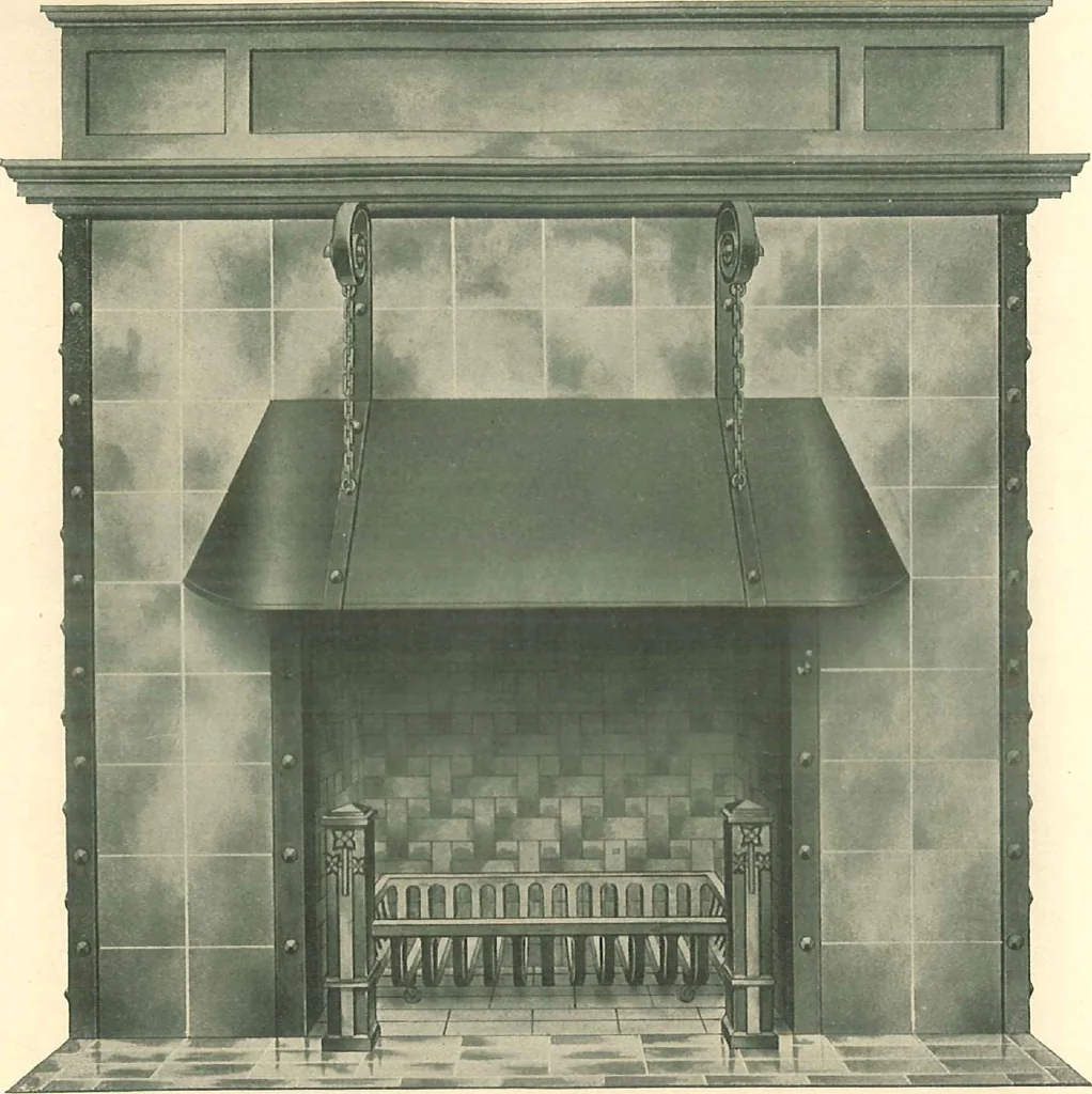 An illustration from Grates and fireplace fixtures in iron and brass, 1907, leaf 15