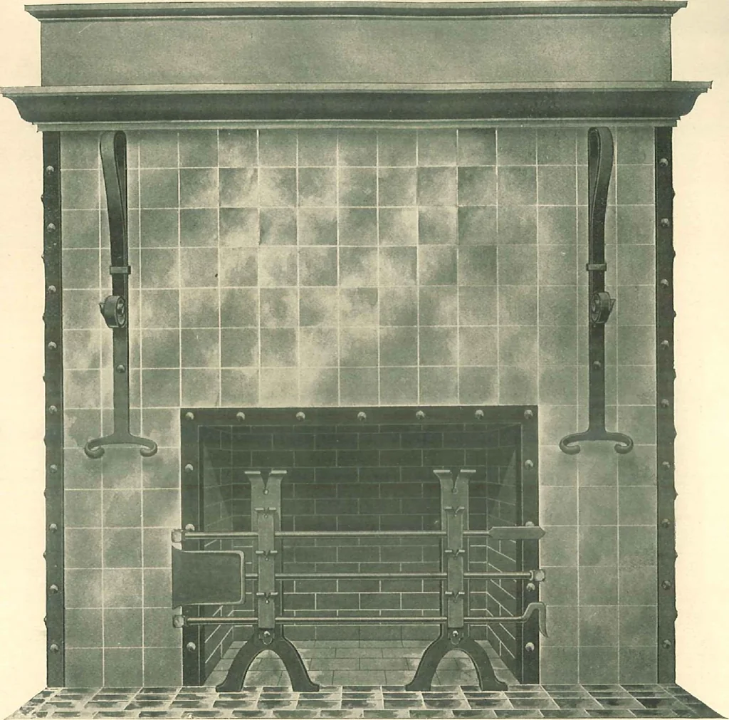 An illustration from Grates and fireplace fixtures in iron and brass, 1907, leaf 16