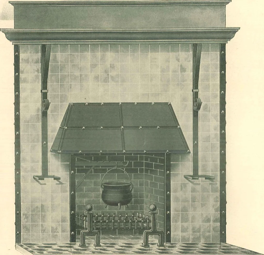 An illustration from Grates and fireplace fixtures in iron and brass, 1907, leaf 17