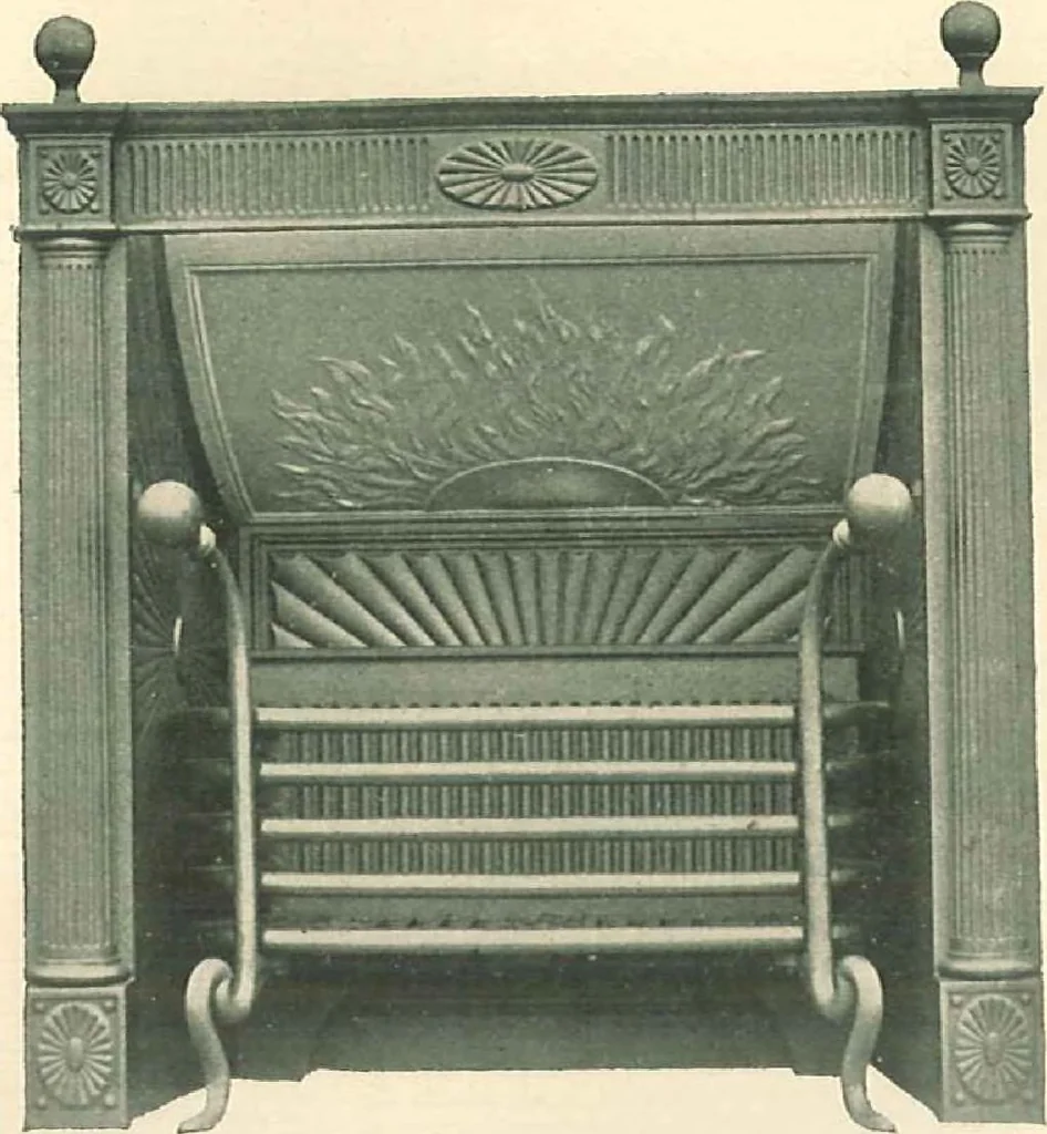 An illustration from Grates and fireplace fixtures in iron and brass, 1907, leaf 19