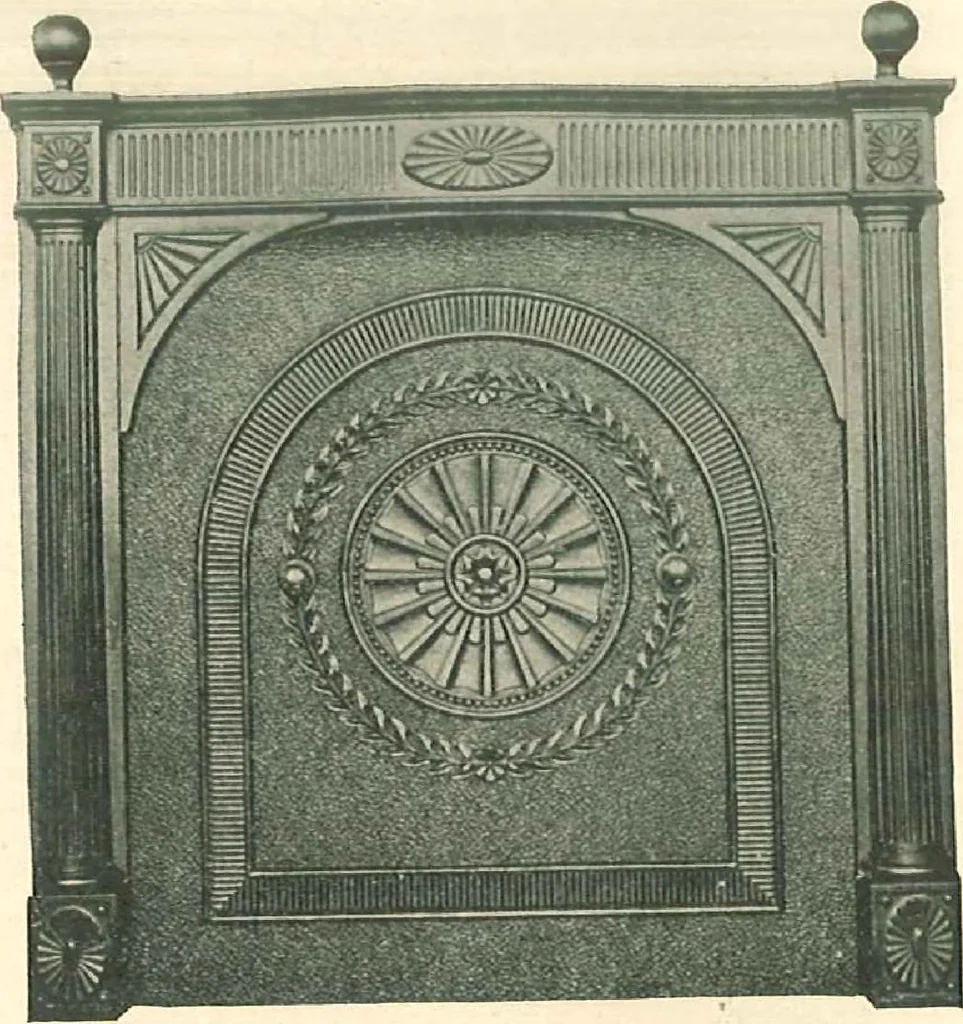 An illustration from Grates and fireplace fixtures in iron and brass, 1907, leaf 19