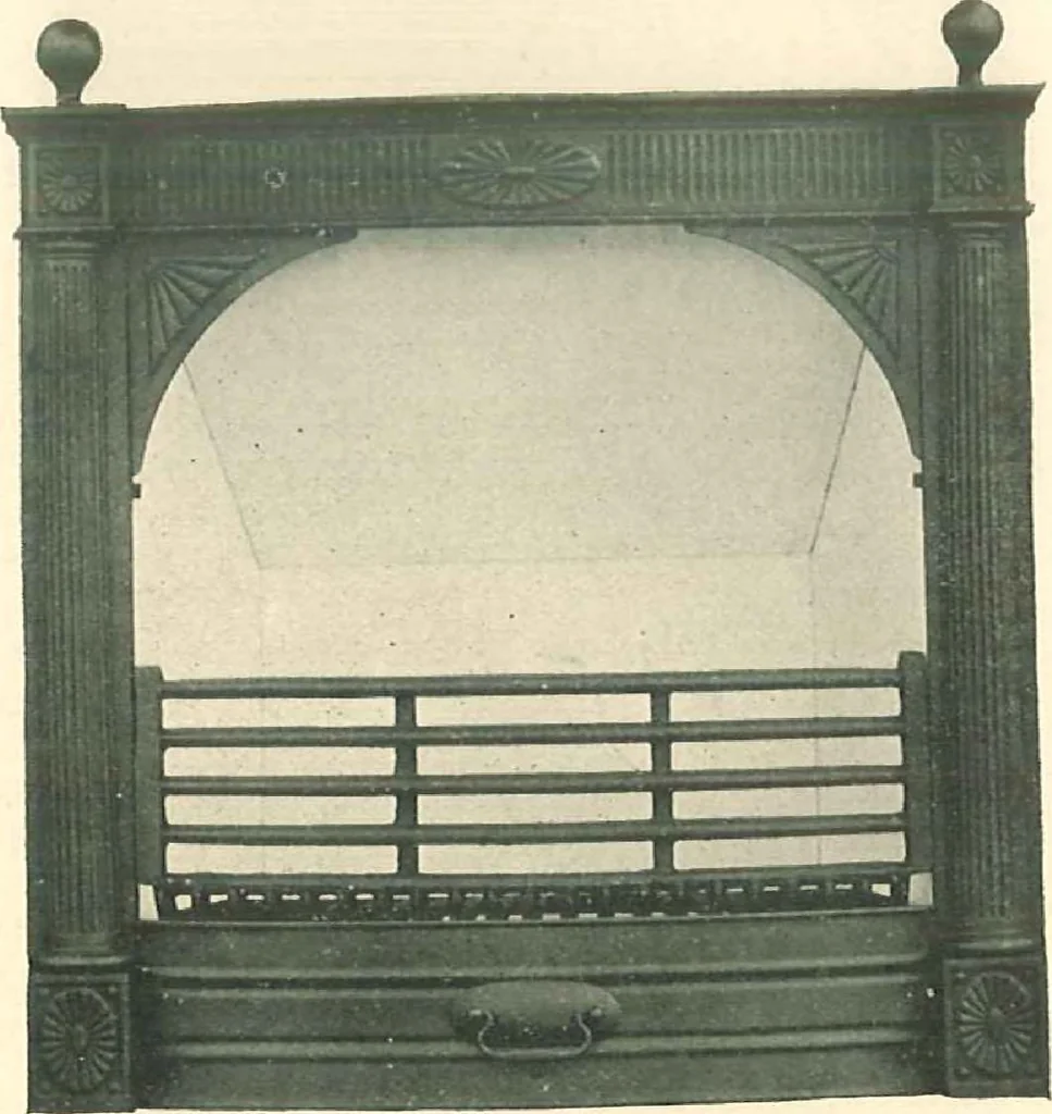 An illustration from Grates and fireplace fixtures in iron and brass, 1907, leaf 19