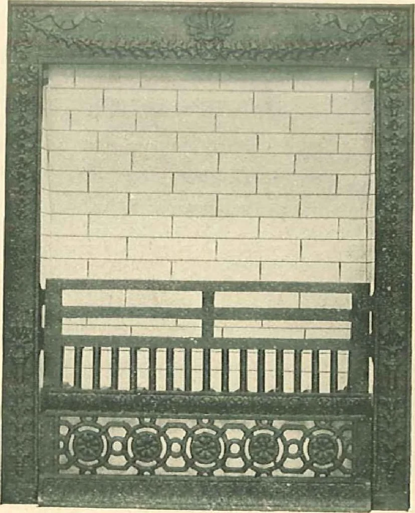 An illustration from Grates and fireplace fixtures in iron and brass, 1907, leaf 20