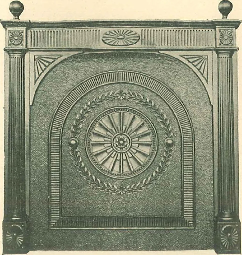 An illustration from Grates and fireplace fixtures in iron and brass, 1907, leaf 21
