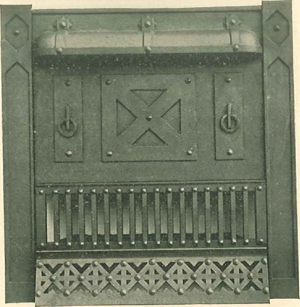 An illustration from Grates and fireplace fixtures in iron and brass, 1907, leaf 21
