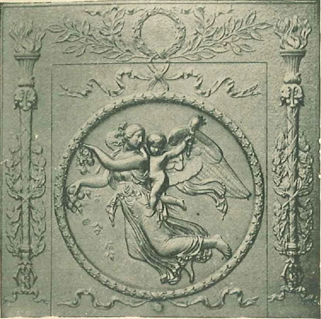 An illustration from Grates and fireplace fixtures in iron and brass, 1907, leaf 22