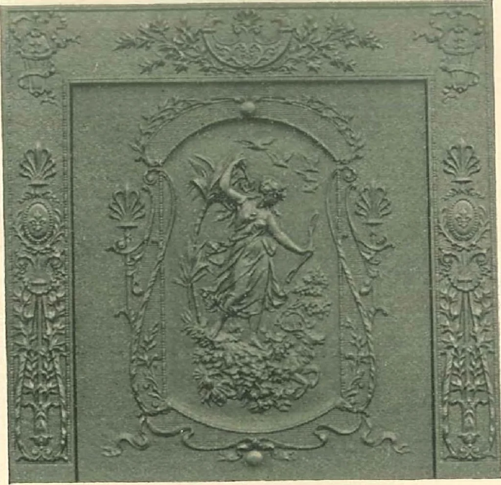An illustration from Grates and fireplace fixtures in iron and brass, 1907, leaf 23