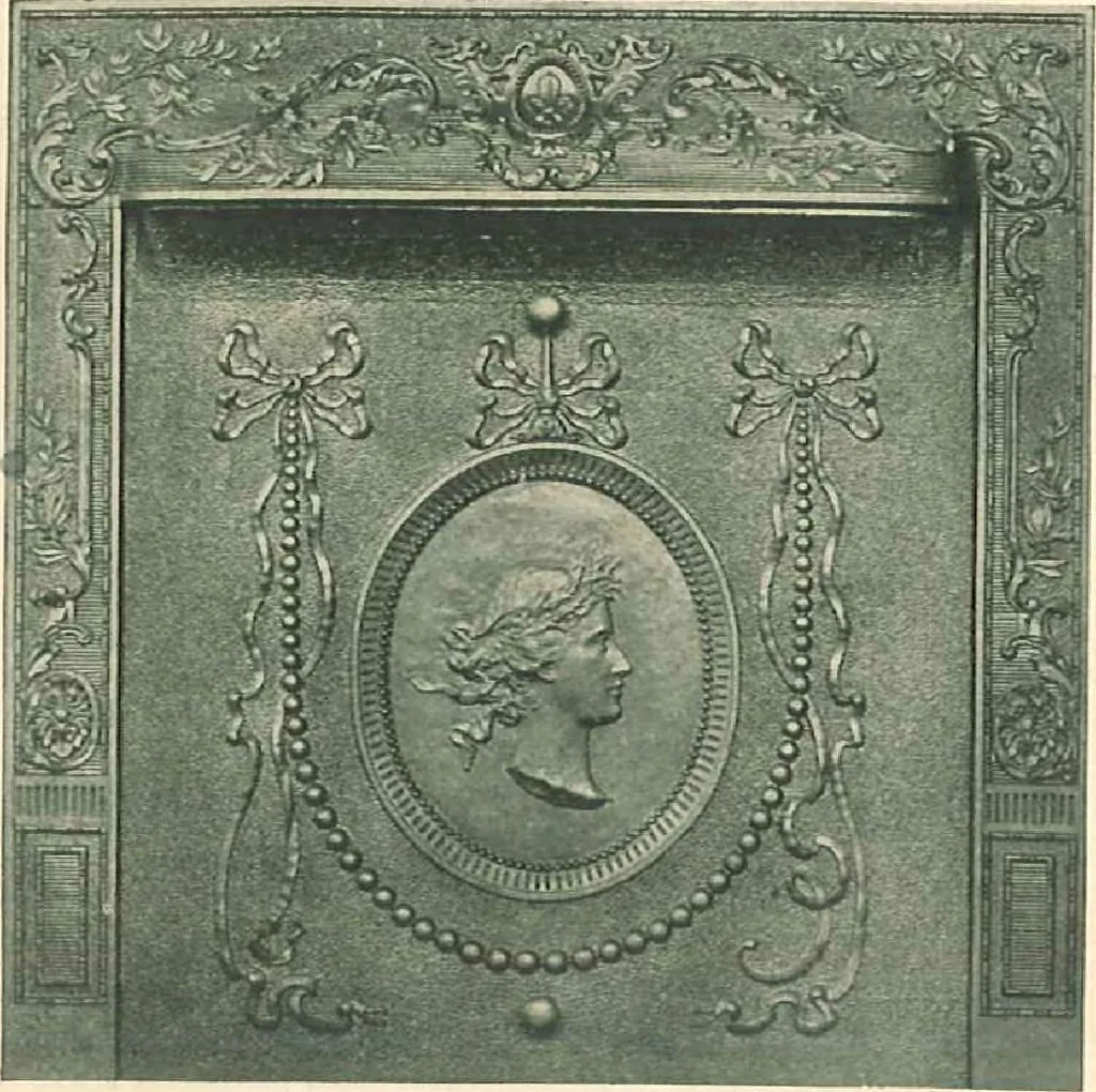 An illustration from Grates and fireplace fixtures in iron and brass, 1907, leaf 24