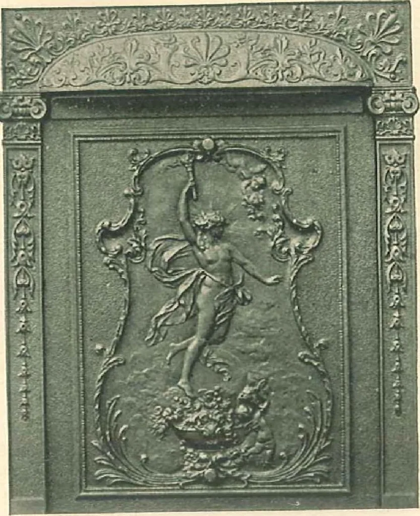 An illustration from Grates and fireplace fixtures in iron and brass, 1907, leaf 25