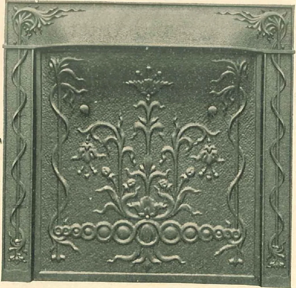 An illustration from Grates and fireplace fixtures in iron and brass, 1907, leaf 26