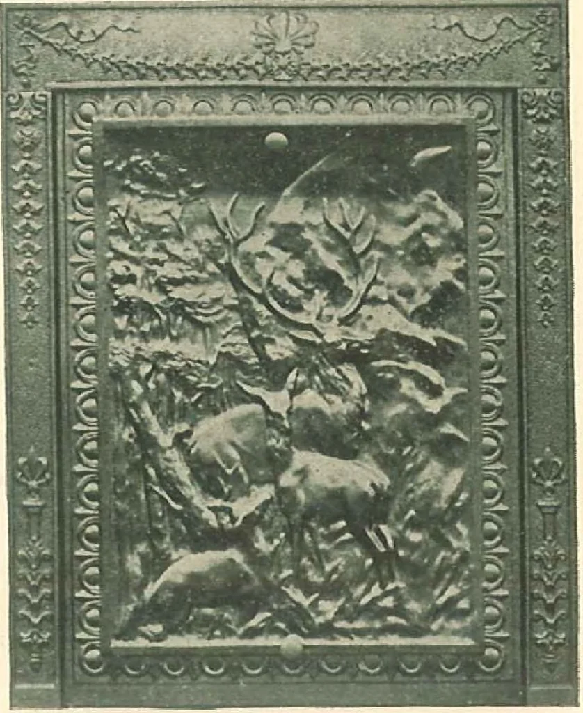 An illustration from Grates and fireplace fixtures in iron and brass, 1907, leaf 27