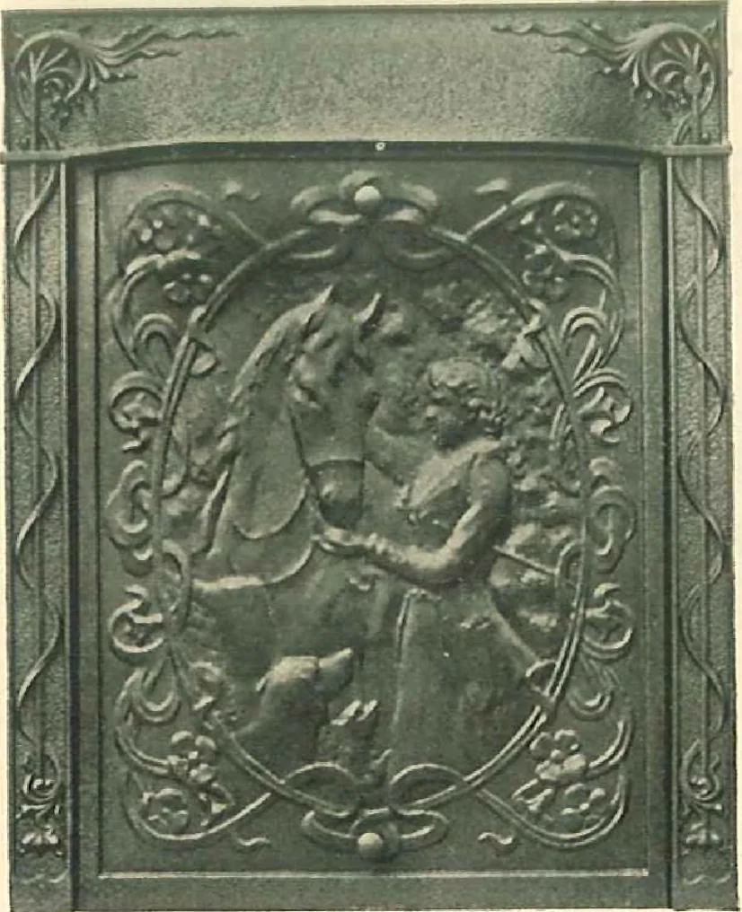 An illustration from Grates and fireplace fixtures in iron and brass, 1907, leaf 27