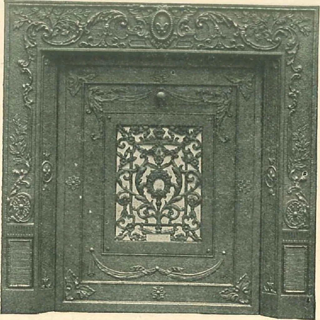 An illustration from Grates and fireplace fixtures in iron and brass, 1907, leaf 28