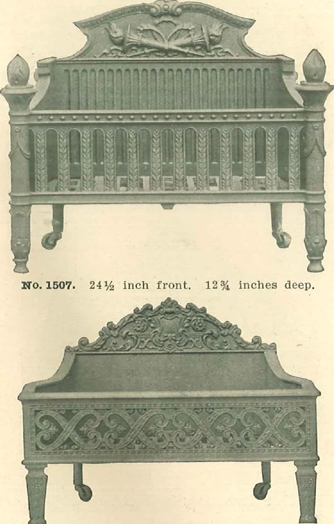 An illustration from Grates and fireplace fixtures in iron and brass, 1907, leaf 33
