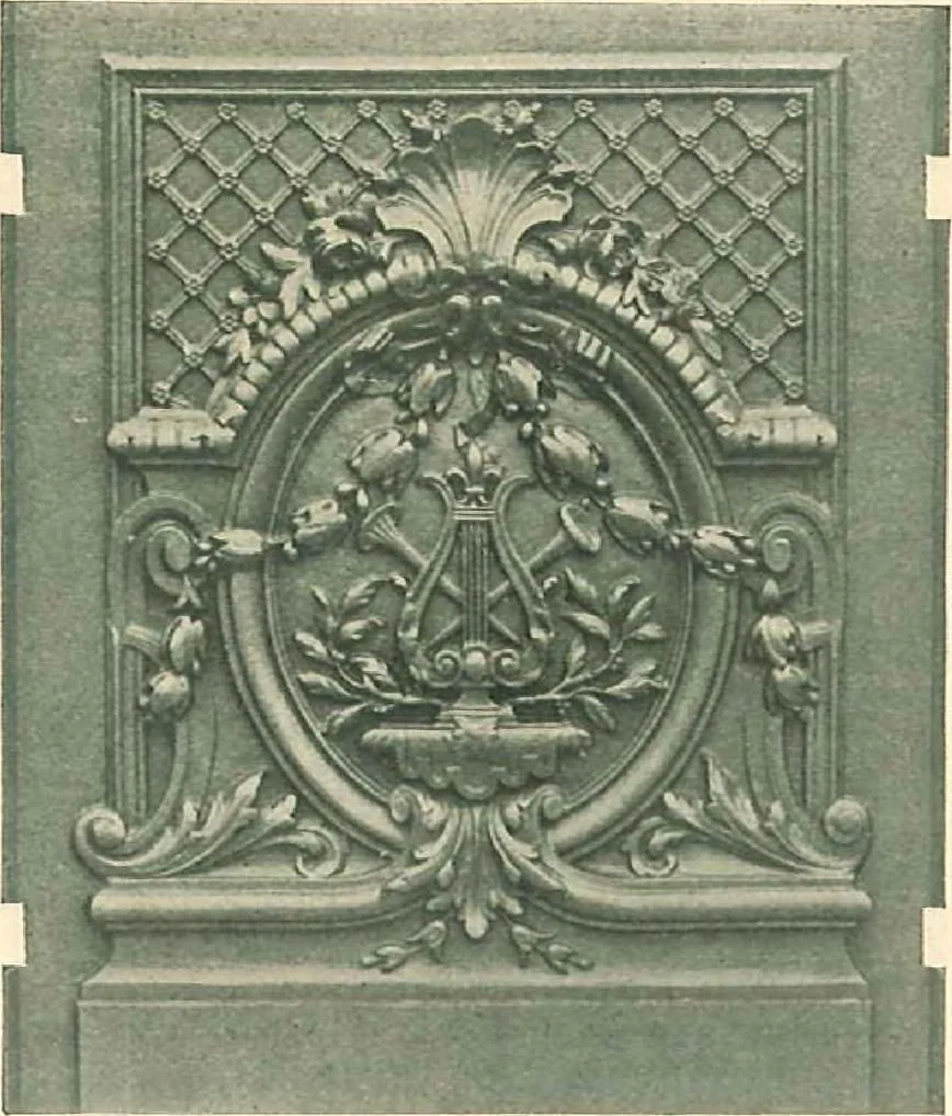 An illustration from Grates and fireplace fixtures in iron and brass, 1907, leaf 43