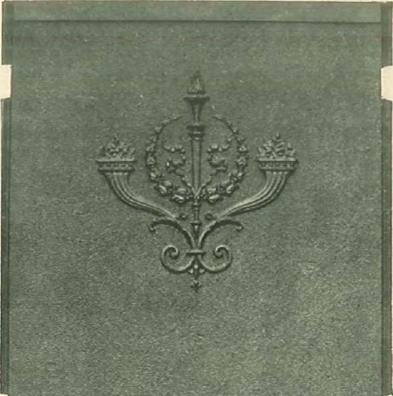An illustration from Grates and fireplace fixtures in iron and brass, 1907, leaf 43